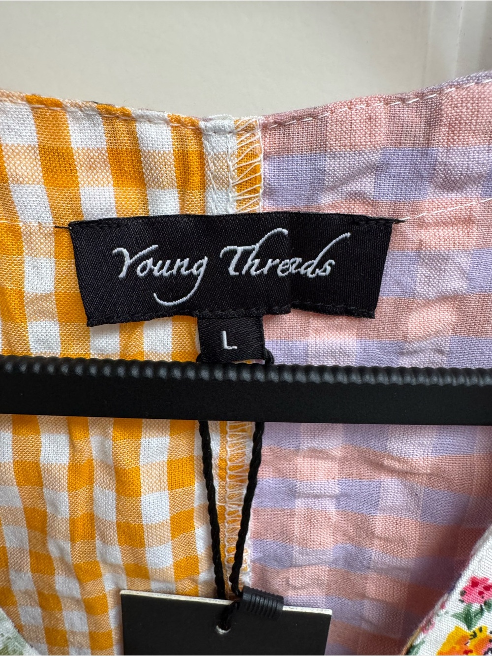 Young Threads V-Neck Patchwork Tank - Picture 3 of 7